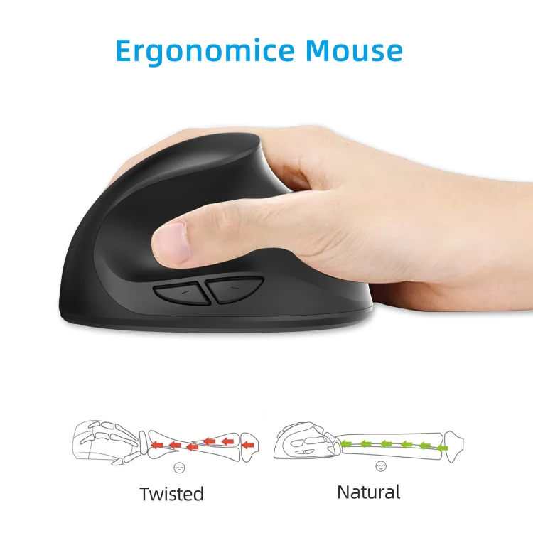 X10 2.4G Wireless Vertical Ergonomic Gaming Mouse(Black) - Image 3