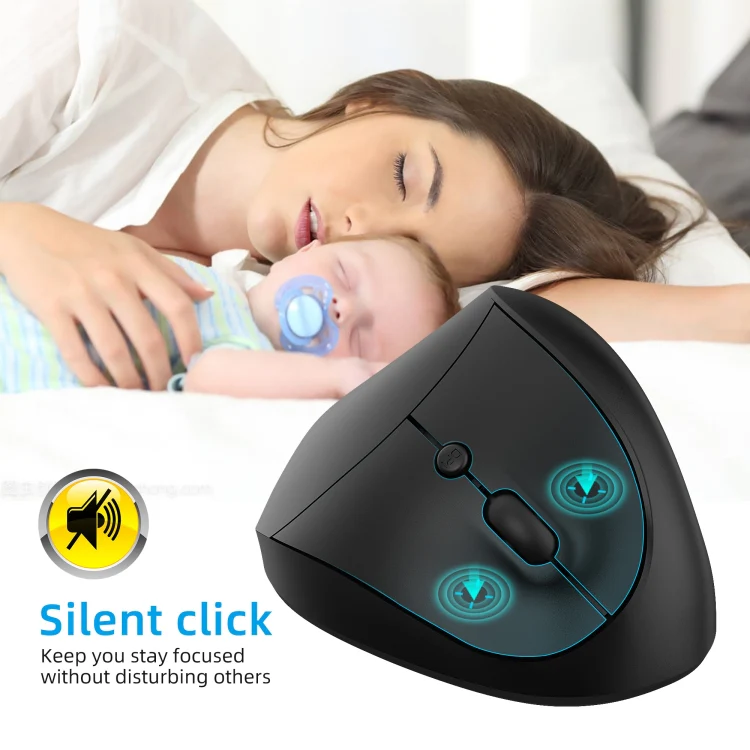 X10 2.4G Wireless Vertical Ergonomic Gaming Mouse(Black) - Image 6