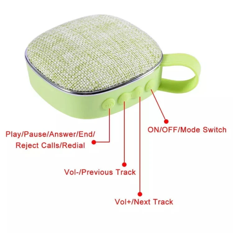 X25new Cloth Texture Square Portable Mini Bluetooth Speaker, Support Hands-free Call & TF Card & AUX(Blue) - Image 4