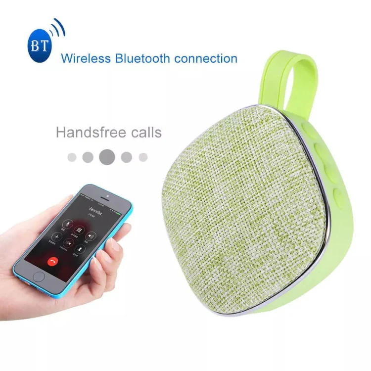 X25new Cloth Texture Square Portable Mini Bluetooth Speaker, Support Hands-free Call & TF Card & AUX(Grey) - Image 3