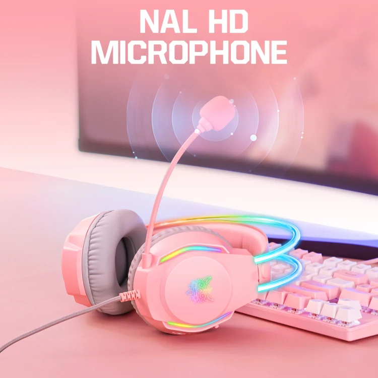 X26 USB+3.5mm RGB Wired Gaming Headset(Pink) - Image 4