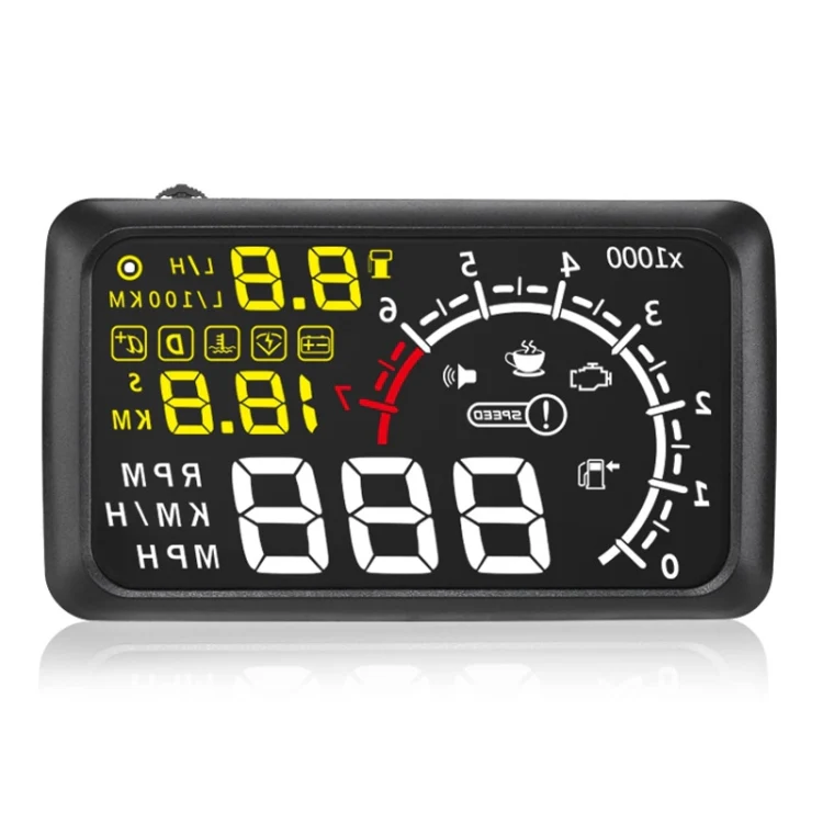 X3 Bluetooth 5.5 inch Car OBDII / EUOBD HUD Vehicle-mounted Head Up Display Security System, Support Speed & Fuel Consumption, Overspeed Alarm, Water Temperature, etc(Black) - Image 3