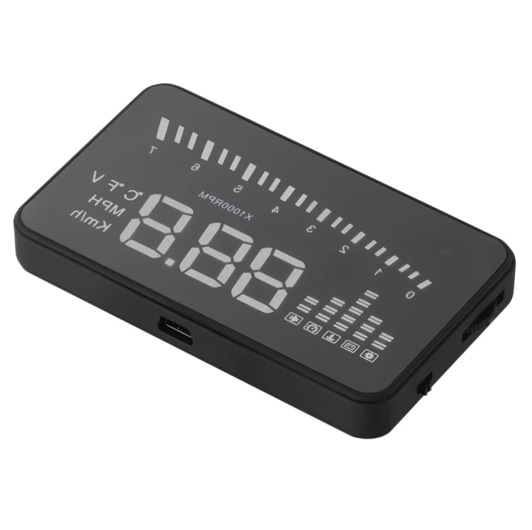 X5 HUD 3 inch Universal Multi Car Head Up Display with OBDII EOBD System, Light Sensors, Rotation Speed, Rotation Speed Unit, Unit Mark, Voltage, Water Temperature, Alarm mark(Black) - Image 4
