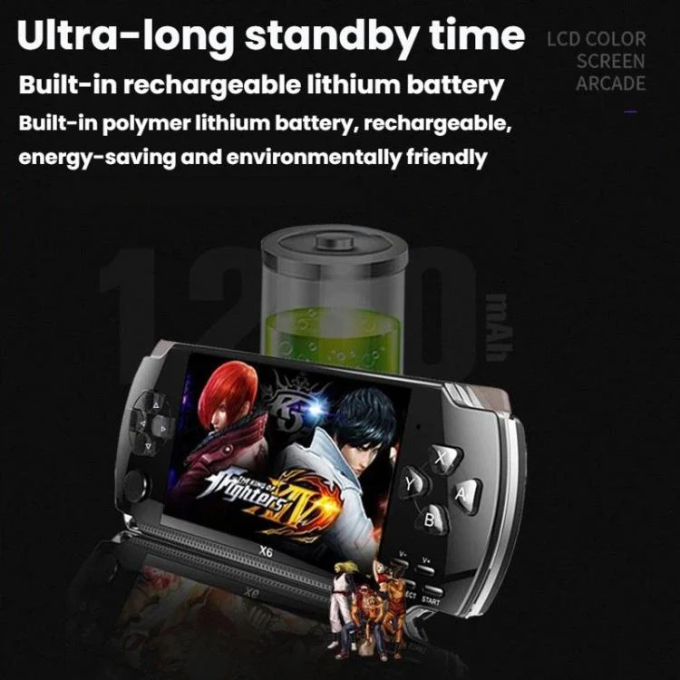 X6 Pocket Gaming Console 4.3 Inch HD Gaming Handheld, Spec: 8G With Camera(Black) - Image 10