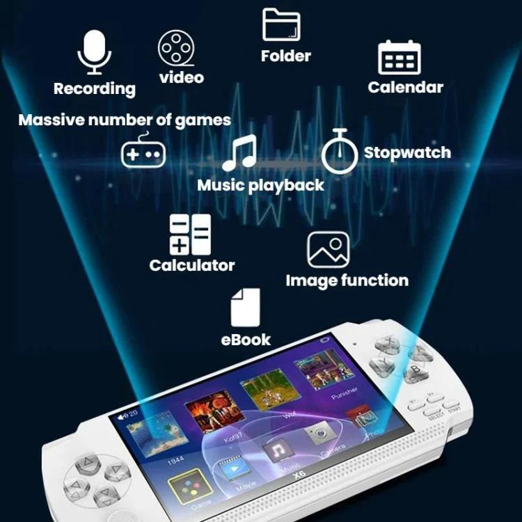 X6 Pocket Gaming Console 4.3 Inch HD Gaming Handheld, Spec: 8G With Camera(Black) - Image 11