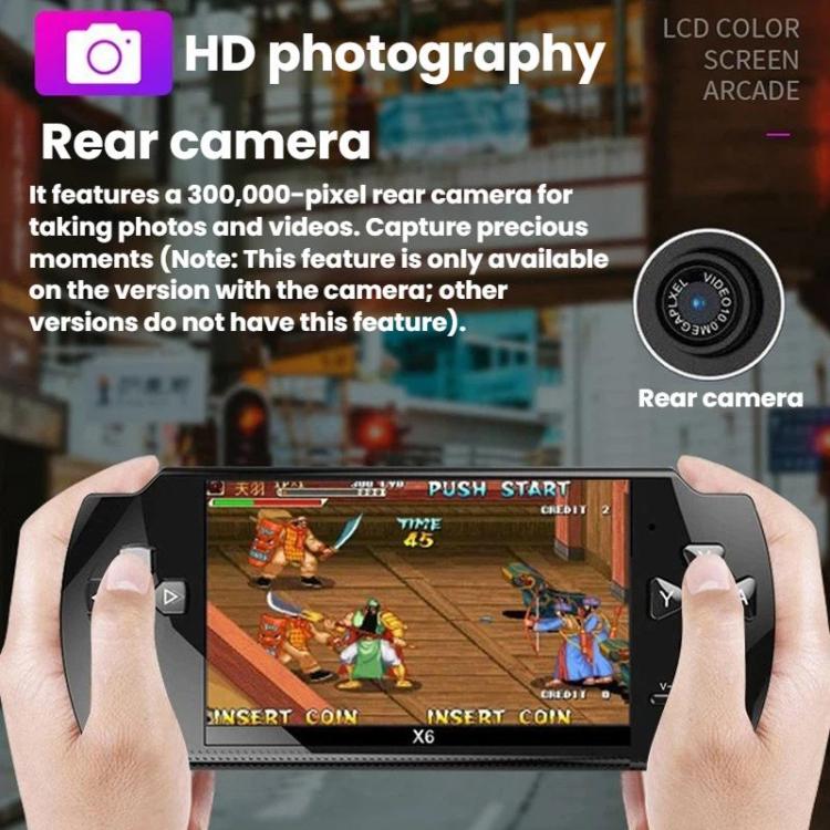 X6 Pocket Gaming Console 4.3 Inch HD Gaming Handheld, Spec: 8G With Camera(Black) - Image 12