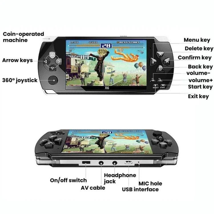 X6 Pocket Gaming Console 4.3 Inch HD Gaming Handheld, Spec: 8G With Camera(Black) - Image 13