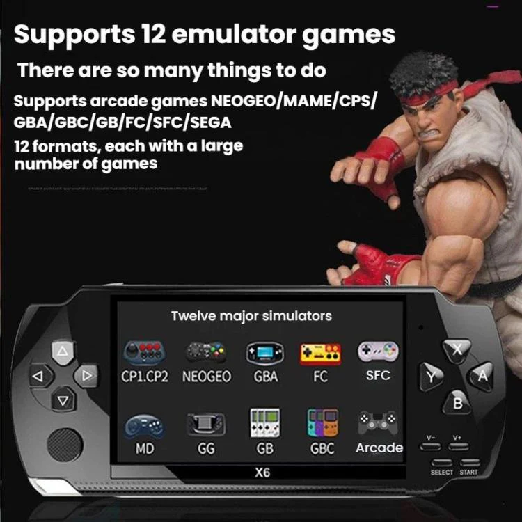 X6 Pocket Gaming Console 4.3 Inch HD Gaming Handheld, Spec: 8G With Camera(Black) - Image 4