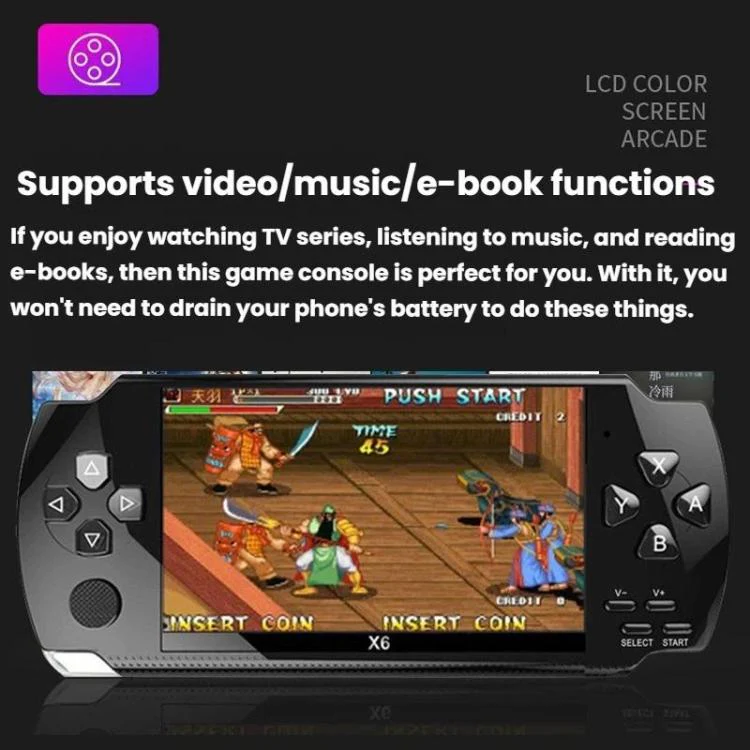 X6 Pocket Gaming Console 4.3 Inch HD Gaming Handheld, Spec: 8G With Camera(Black) - Image 5