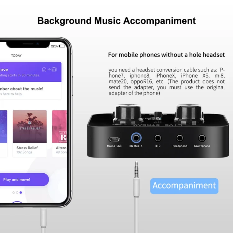 X7 Sound Card Voice Changer Mobile Phone And Computer Compatible With External Electronic Voice Call Microphone Live Sound Card(English Version) - Image 3