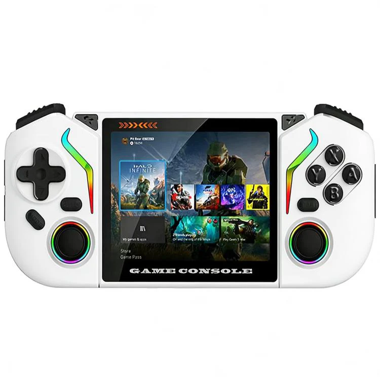 X95 Pro Android 9.0 Handheld Game Console, 3.5 Inch IPS Screen Retro Game Player Support WiFi Video Player with RGB Joystick 128G(White)