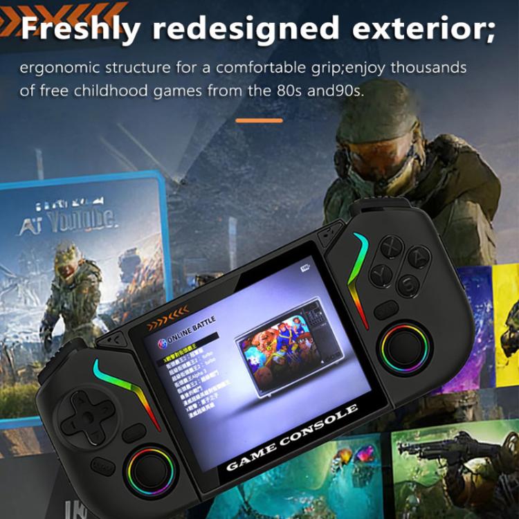 X95 Pro Android 9.0 Handheld Game Console, 3.5 Inch IPS Screen Retro Game Player Support WiFi Video Player with RGB Joystick 64G(Black) - Image 6