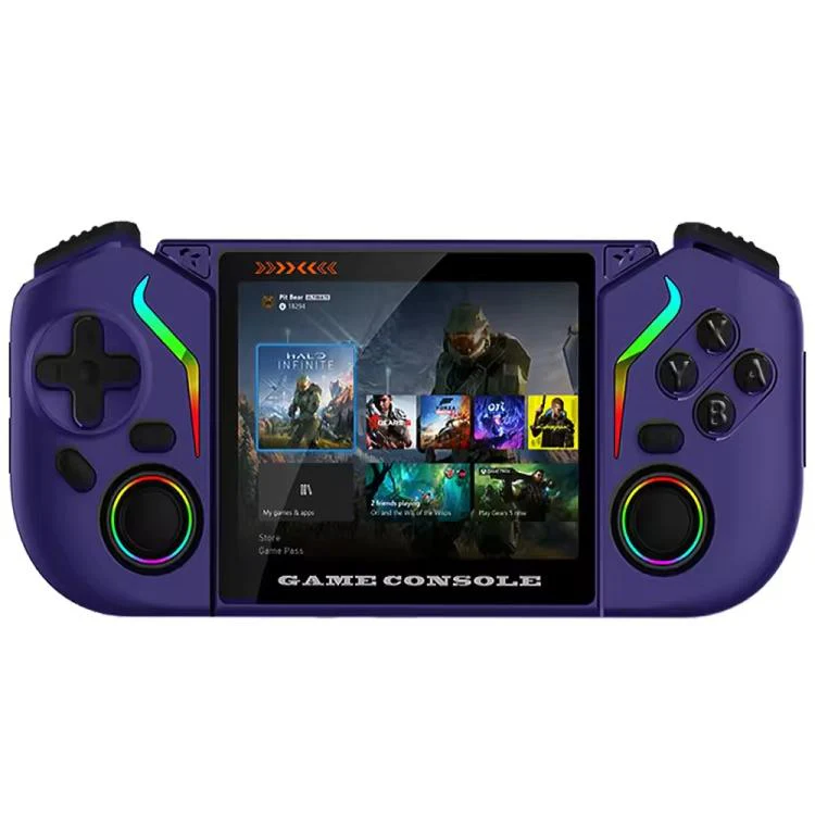 X95 Pro Android 9.0 Handheld Game Console, 3.5 Inch IPS Screen Retro Game Player Support WiFi Video Player with RGB Joystick 64G(Purple)