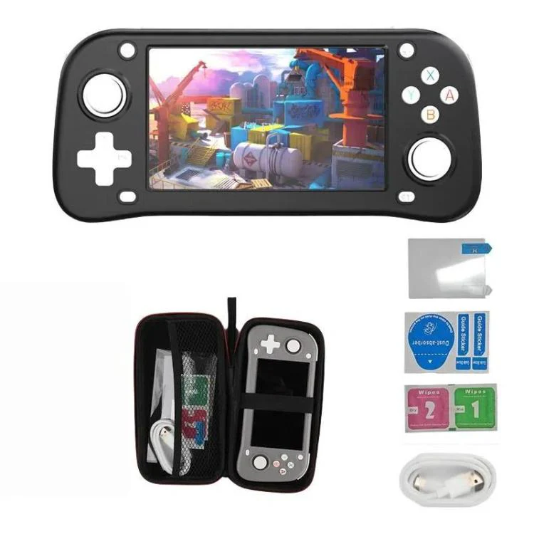 XF43 Retro Handheld Game Console Open Source 4.3 Inch Large Screen Gaming Video Players Console 128G(Black)