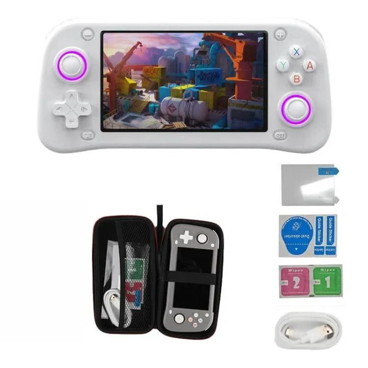 XF43 Retro Handheld Game Console Open Source 4.3 Inch Large Screen Gaming Video Players Console 64G(White)