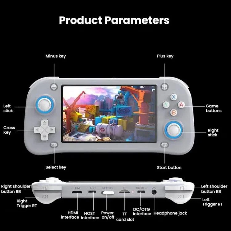 XF43 Retro Handheld Game Console Open Source 4.3 Inch Large Screen Gaming Video Players Console 64G(White) - Image 9