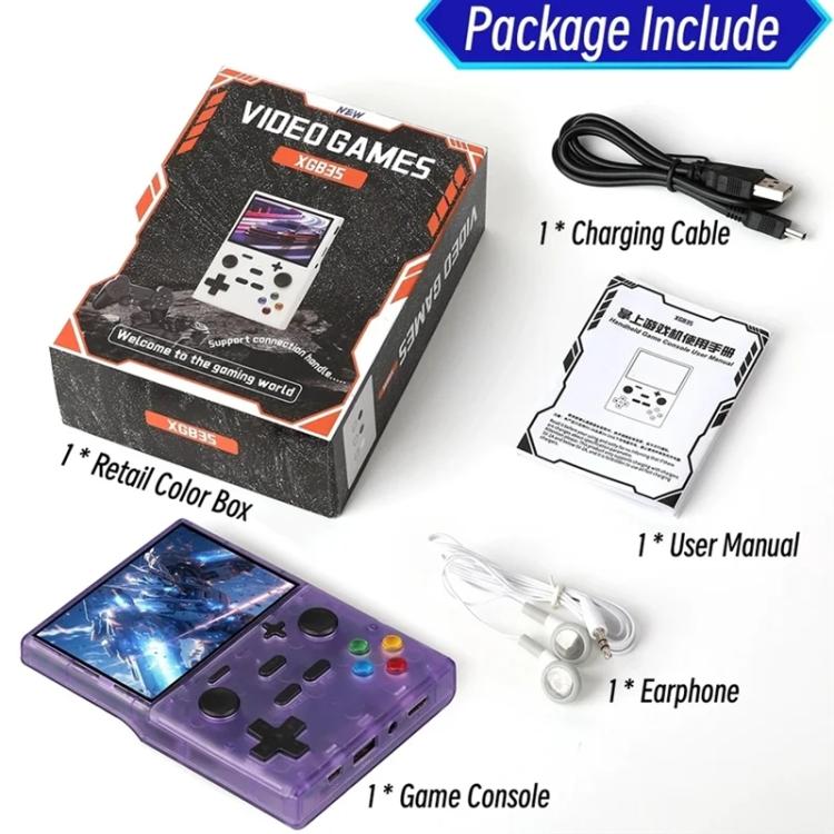 XGB35 3.5-inch IPS HD Handheld Retro Game Console Supports 10 Emulators, Memory:8G(Translucent Purple) - Image 6