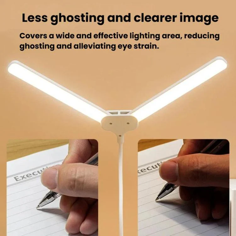 Xiajule Dual-Head Eye-Caring Clip On Lamp, Portable LED Rechargeable Student Reading Lamp, Spec: 800mAh - Image 5
