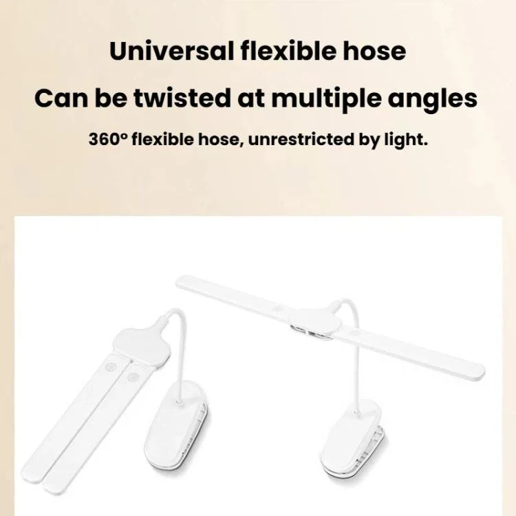 Xiajule Dual-Head Eye-Caring Clip On Lamp, Portable LED Rechargeable Student Reading Lamp, Spec: 800mAh - Image 9