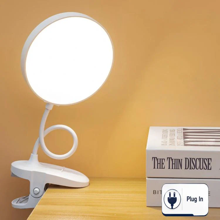 Xiajule Portable Clip On Desk Lamp Night Light, Eye Protection High CRI Reading Lamp, Spec: Plug-in