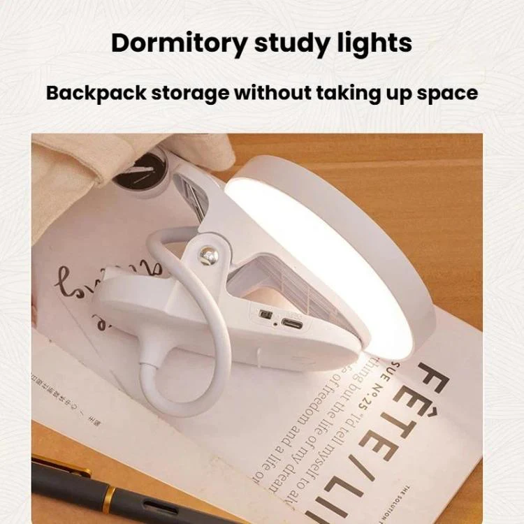 Xiajule Portable Clip On Desk Lamp Night Light, Eye Protection High CRI Reading Lamp, Spec: Rechargeable 3 Color Temperatures Stepless Dimming - Image 11