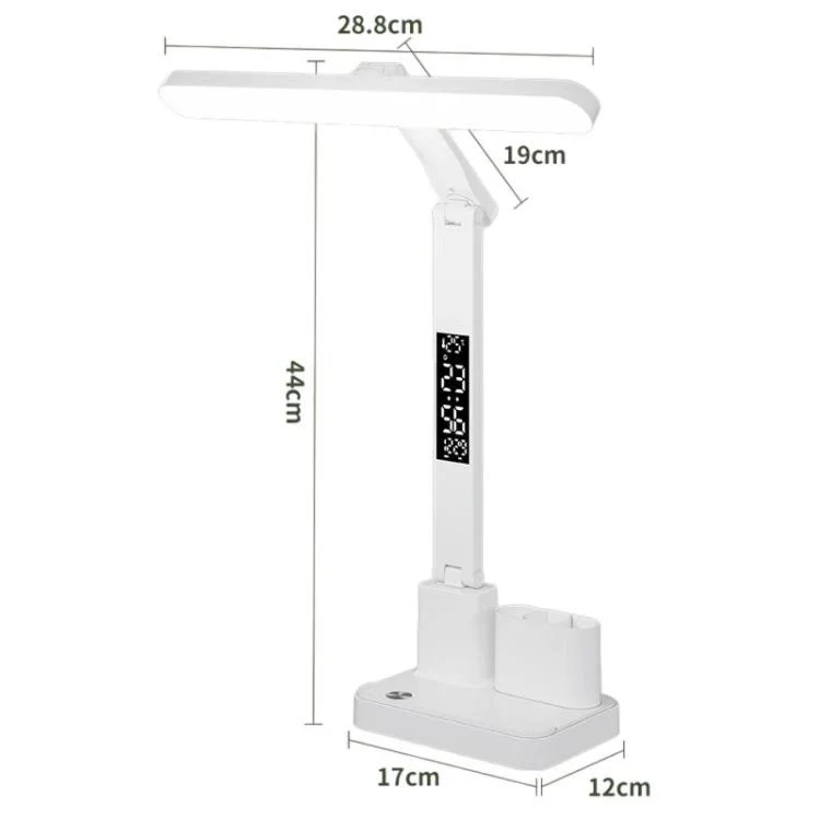 Xiajule Portable LED Desk Lamp With Time Display & Pen Holder, Dimmable Eye-Caring Lamp For Reading Homework, Spec: 1800mAh - Image 13
