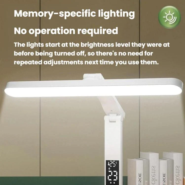 Xiajule Portable LED Desk Lamp With Time Display & Pen Holder, Dimmable Eye-Caring Lamp For Reading Homework, Spec: 1800mAh - Image 8