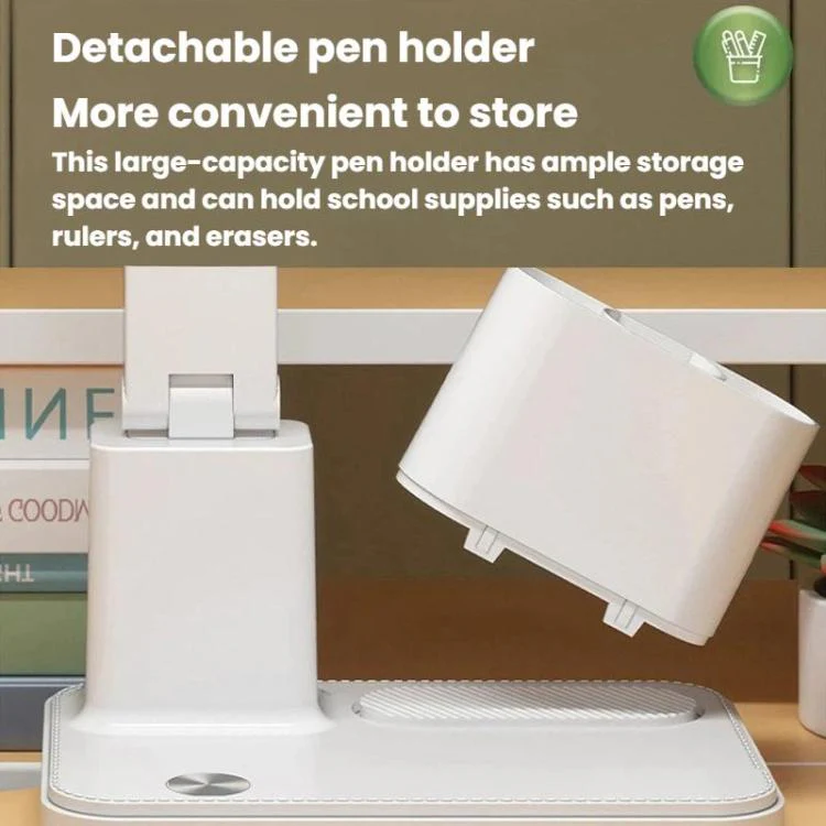 Xiajule Portable LED Desk Lamp With Time Display & Pen Holder, Dimmable Eye-Caring Lamp For Reading Homework, Spec: 1800mAh - Image 9