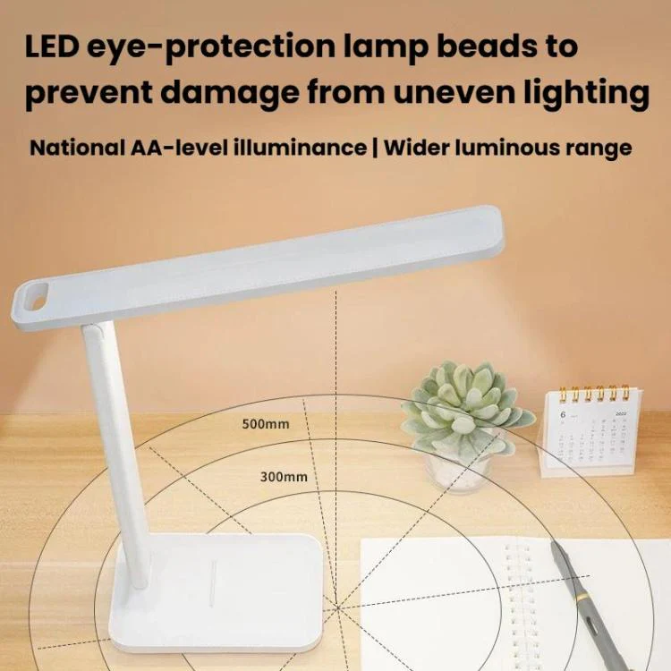 Xiajule Three-Color Temperature LED Folding Eye-Caring Desk Lamp, USB Stepless Dimmable Reading Light For Bedroom Dormitory, Spec: Plug-in - Image 2