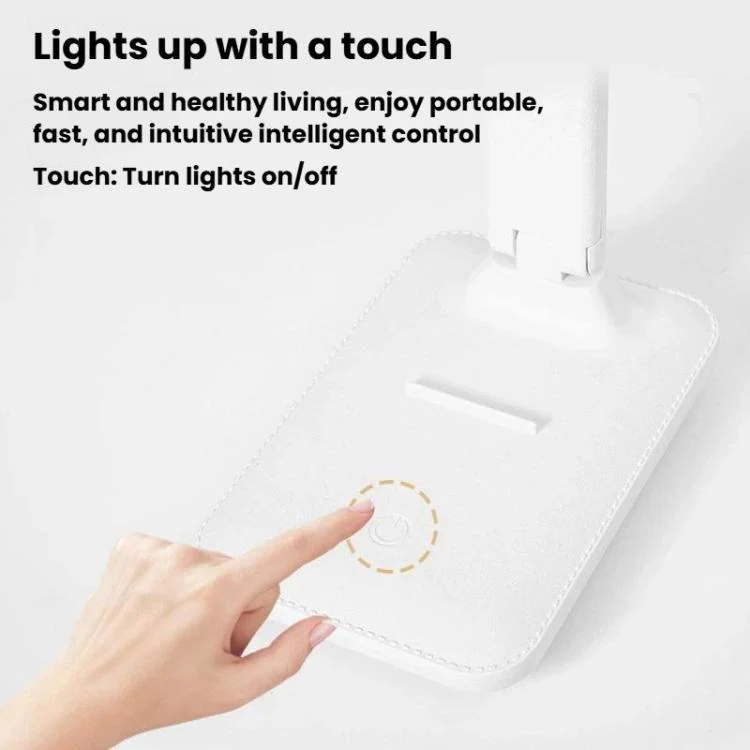 Xiajule Three-Color Temperature LED Folding Eye-Caring Desk Lamp, USB Stepless Dimmable Reading Light For Bedroom Dormitory, Spec: Plug-in - Image 7