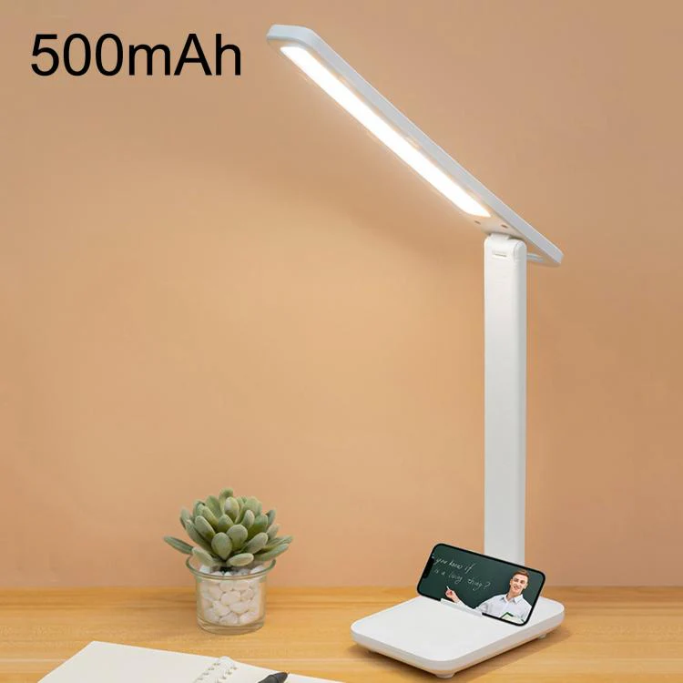Xiajule Three-Color Temperature LED Folding Eye-Caring Desk Lamp, USB Stepless Dimmable Reading Light For Bedroom Dormitory, Spec: Rechargeable 500mAh
