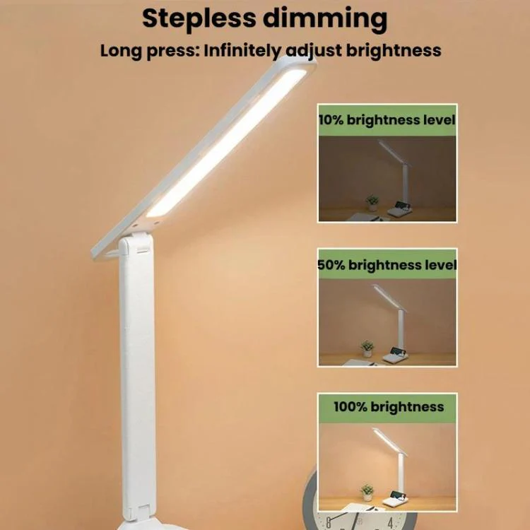 Xiajule Three-Color Temperature LED Folding Eye-Caring Desk Lamp, USB Stepless Dimmable Reading Light For Bedroom Dormitory, Spec: Rechargeable 500mAh - Image 3