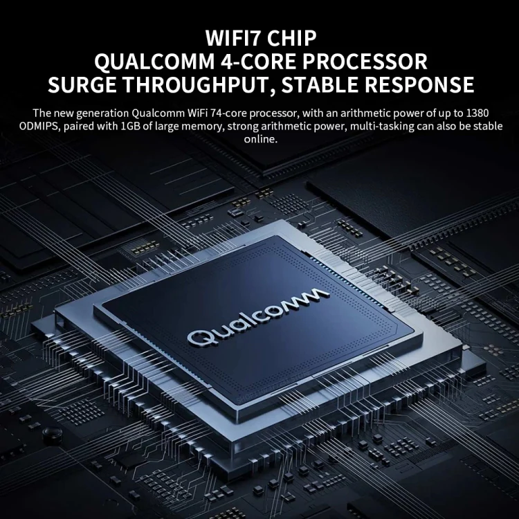 Xiaomi BE6500 Pro WiFi7 Dual Band 8-channel Independent Signal Amplifier 1GB Memory Router, US Plug(Black) - Image 6