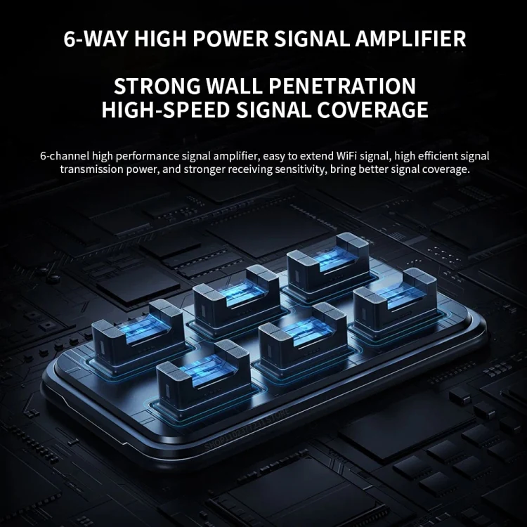 Xiaomi BE6500 Pro WiFi7 Dual Band 8-channel Independent Signal Amplifier 1GB Memory Router, US Plug(Black) - Image 9