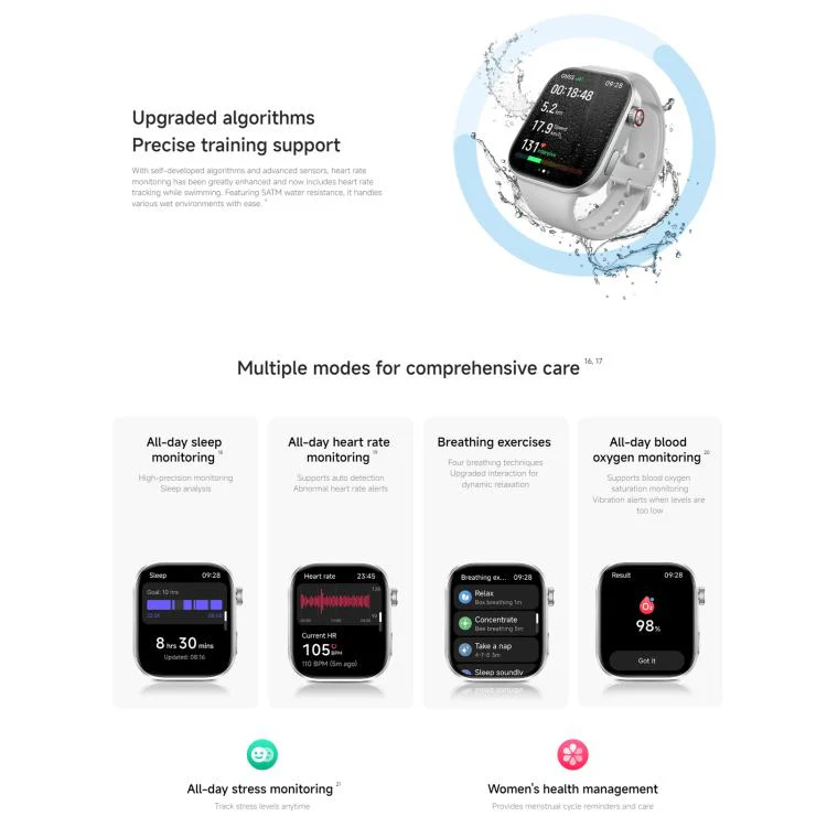 Xiaomi Redmi Watch 6, 2.07 inch AMOLED Screen 5ATM Waterproof, Support Heart Rate / Blood Oxygen Monitor(Blue) - Image 12