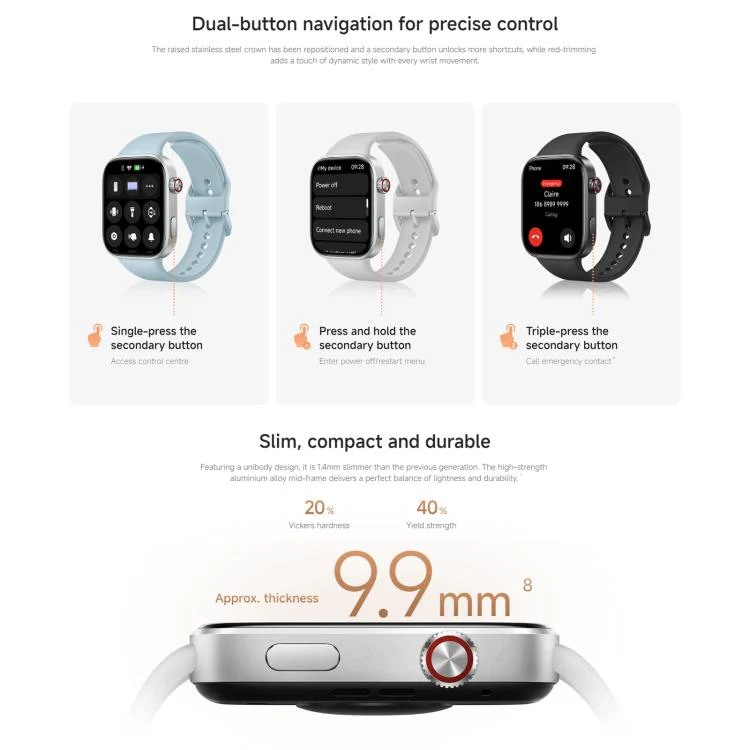 Xiaomi Redmi Watch 6, 2.07 inch AMOLED Screen 5ATM Waterproof, Support Heart Rate / Blood Oxygen Monitor(Blue) - Image 4
