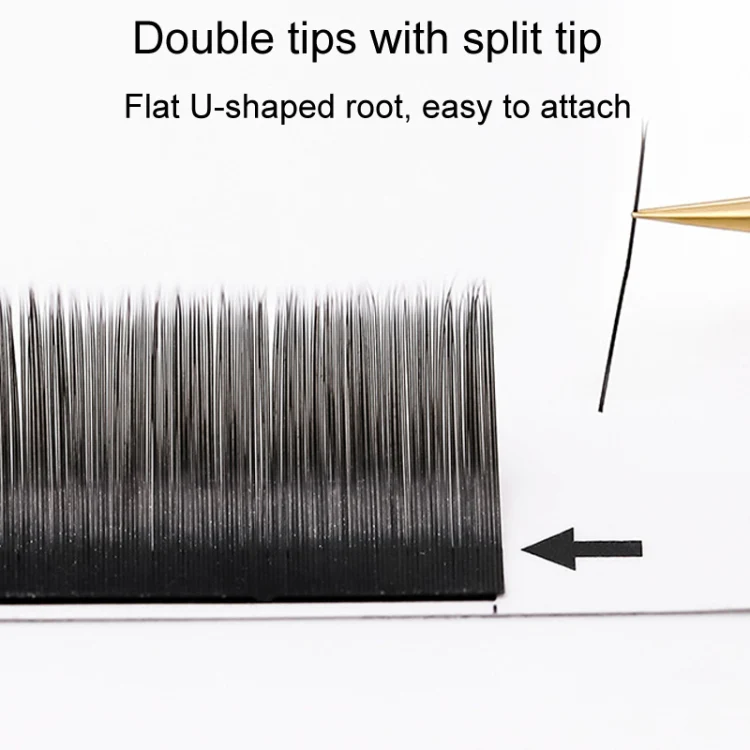 XINUO 10rows /Box Single Flat Hair Eyelash Extensions Double Tip Soft Matte False Eye Liners, Model: 0.15 Baby Curved(10mm) - Image 5