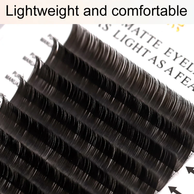 XINUO 10rows /Box Single Flat Hair Eyelash Extensions Double Tip Soft Matte False Eye Liners, Model: 0.20 B Curved(9mm) - Image 7