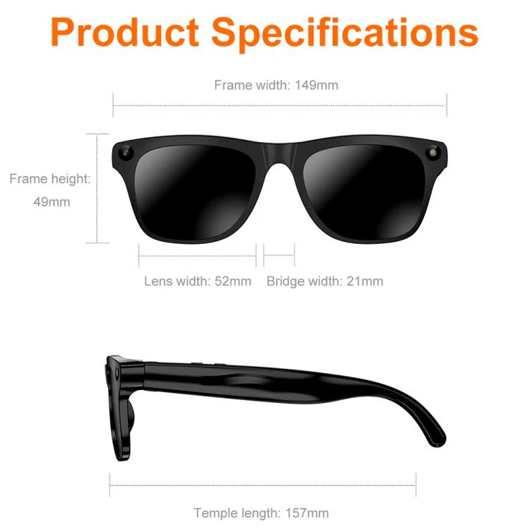 XK One Pro Smart AI Translation Glasses with 8MP HD Camera, Video Recording, WiFi Transmission, Al Smart Voice Assistant(Black Frame+3 Pairs of Lenses) - Image 4