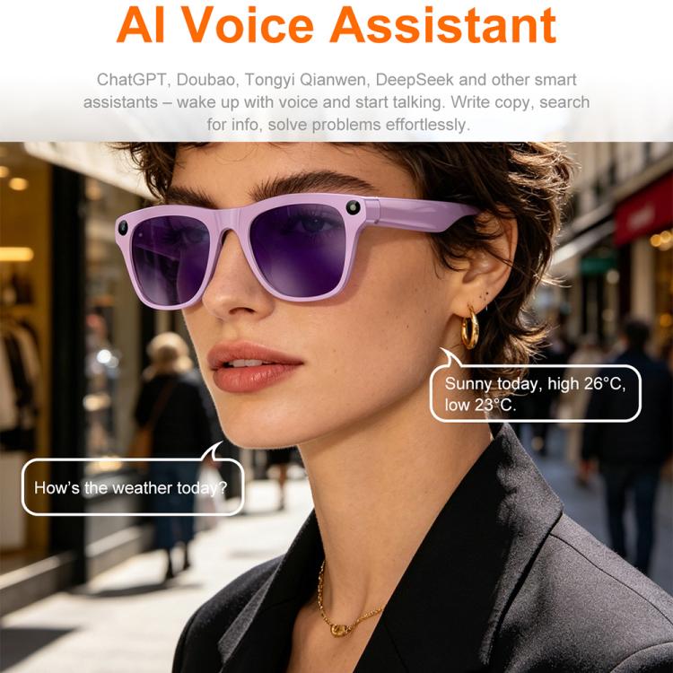 XK One Pro Smart AI Translation Glasses with 8MP HD Camera, Video Recording, WiFi Transmission, Al Smart Voice Assistant(Black Frame+3 Pairs of Lenses) - Image 7