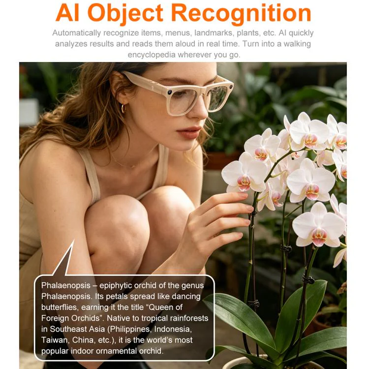 XK One Pro Smart AI Translation Glasses with 8MP HD Camera, Video Recording, WiFi Transmission, Al Smart Voice Assistant(Black Frame+3 Pairs of Lenses) - Image 8