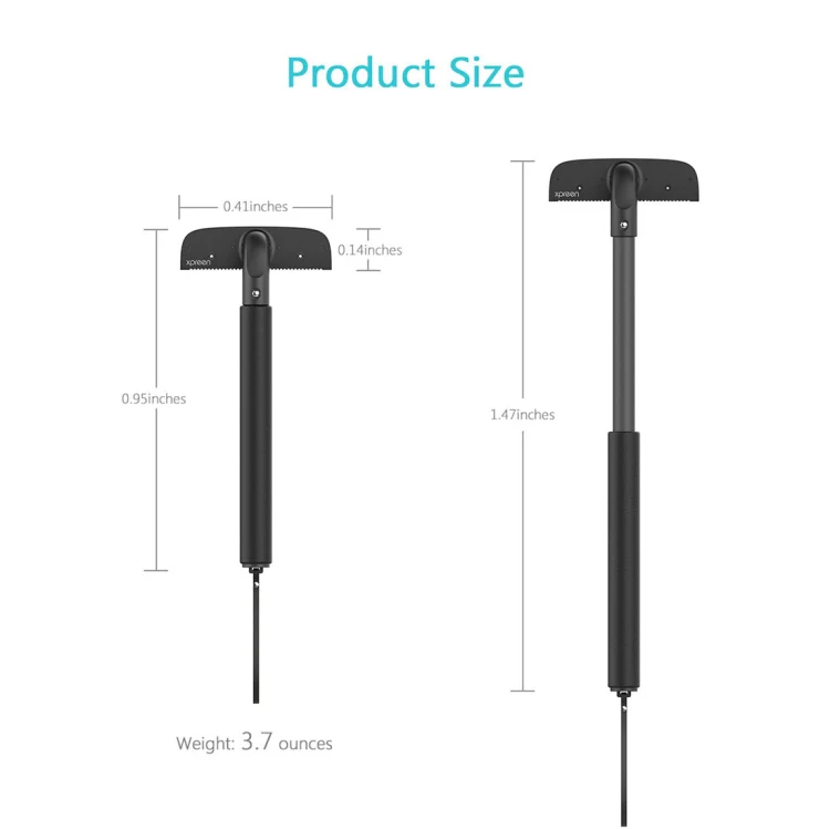 XPREEN XPRE034 Stretchable Handle Stainless Steel Blade Back Shaver Adjustable Back Razor with Lanyard for Men(Black) - Image 8