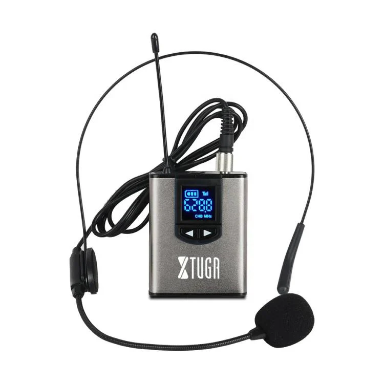 XTUGA  A1 UHF Wireless Headset Lavalier Microphone System with Bodypack Transmitter(Black) - Image 5