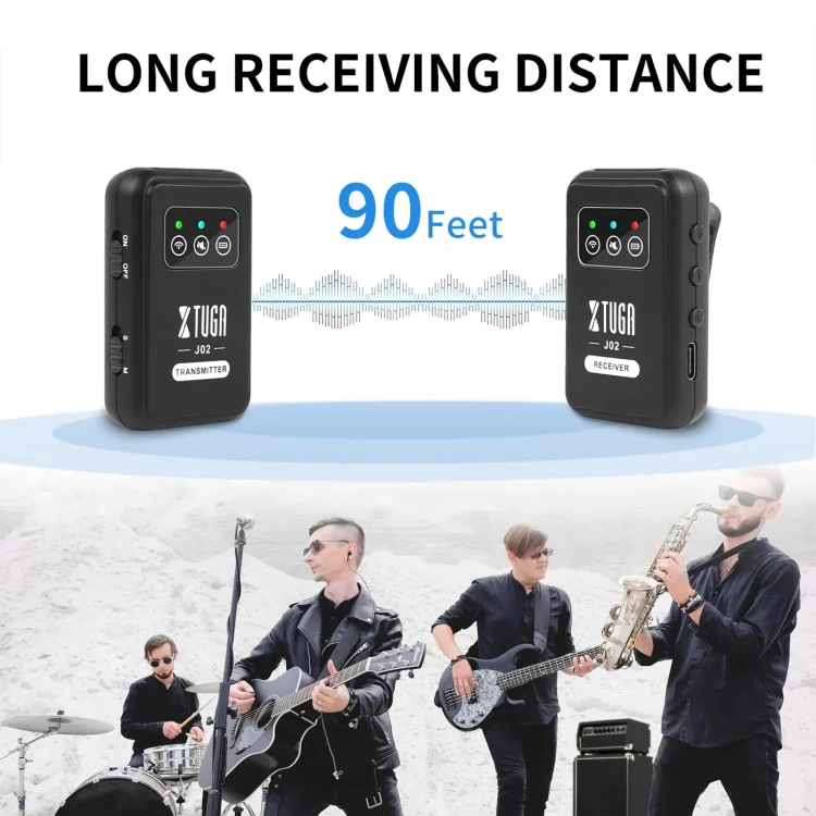 XTUGA J02 2.4G Stereo Wireless In-Ear Mini Monitor System with Transmitter & Receiver(Black) - Image 4