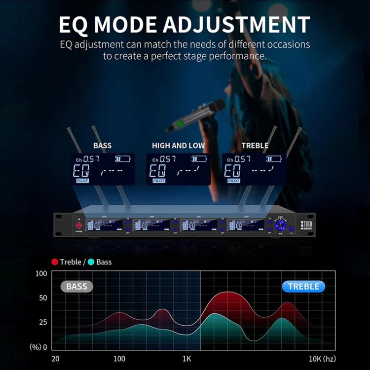 XTUGA M6604S-H Diversity Wireless Microphone System 4 Channel UHF Handheld Microphone - Image 7