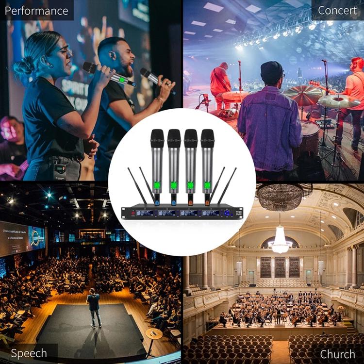XTUGA M6604S-H Diversity Wireless Microphone System 4 Channel UHF Handheld Microphone - Image 8