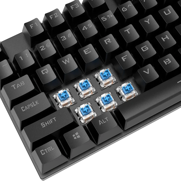 XUNFOX K80 87 Keys Wired Gaming Mechanical Illuminated Keyboard, Cable Length:1.5m(Yellow White) - Image 3