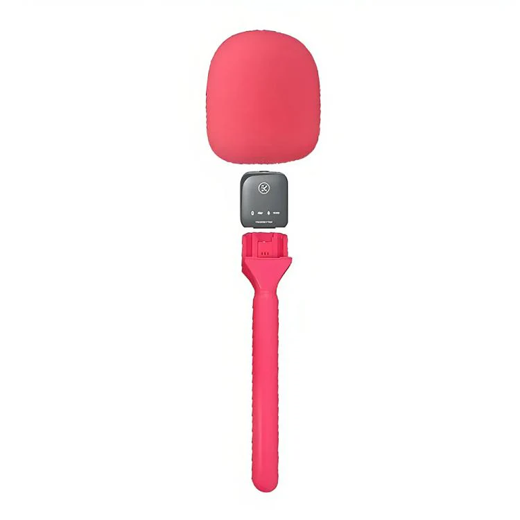 XWJ70 Portable Wireless Microphone Boom Professional Interview Recording Microphone Handheld Stick(Pink)