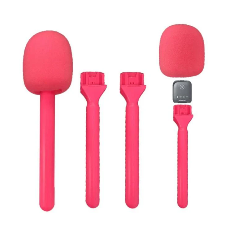 XWJ70 Portable Wireless Microphone Boom Professional Interview Recording Microphone Handheld Stick(Pink) - Image 2
