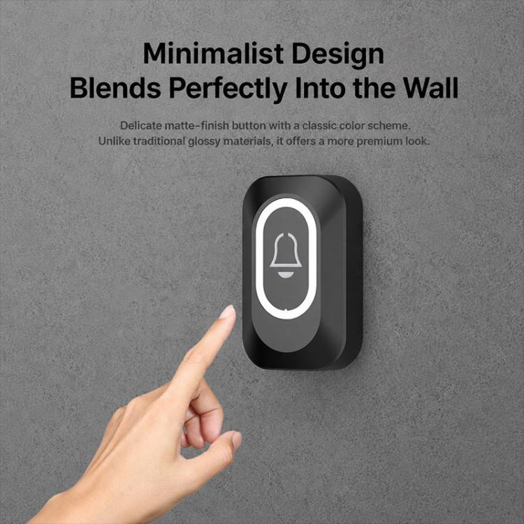 XY-809 Smart Waterproof Home Wireless Doorbell Elderly Wireless Elderly and Patients Emergency Call Button Doorbell, Power Plug:EU Plug(Black) - Image 6